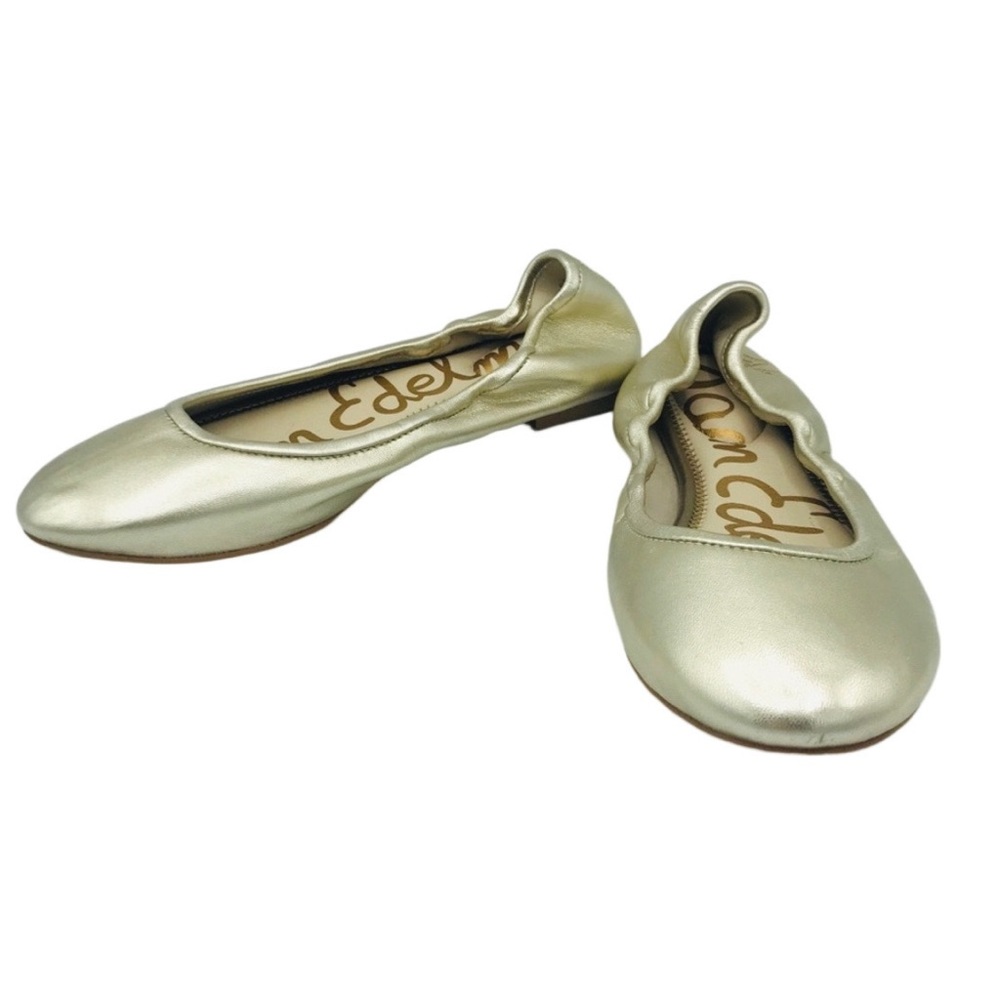 NWOB SAM EDELMAN GOLD BALLET FLATS - Picture 2 of 7